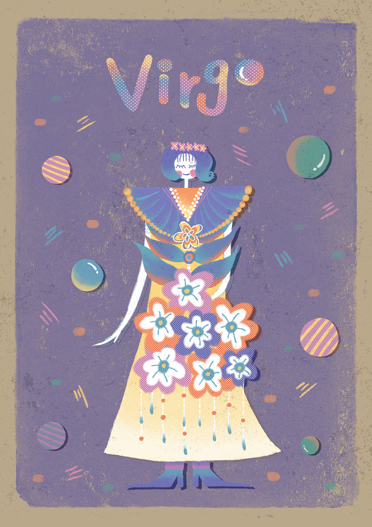 复古几何星座——Virgo{8/23~9/22}（图ZMjcwMDM2Mjky） - 创作习作 - 站酷设计师玖命灵猫原创素材 - 站酷ZCOOL