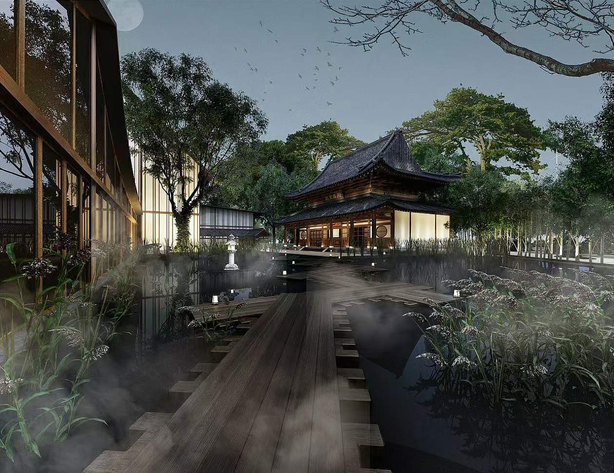 中式书院鸟瞰|空间|建筑设计|1992效果图汉堡_原创作品-站酷zcool