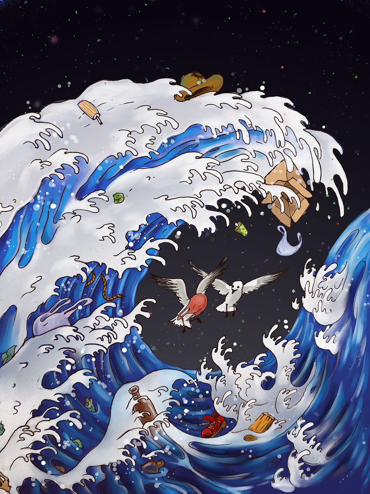 这不是它们想要的海洋（图ZMzE5NTg4NDg=） - 商业插画 - 站酷设计师觉来无处追寻原创素材 - 站酷ZCOOL