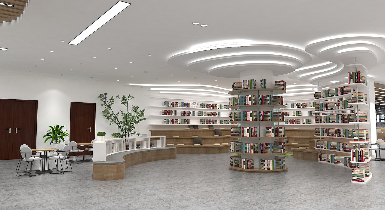 图书馆，图书馆设计，学校图书馆，空间设计，展厅设计