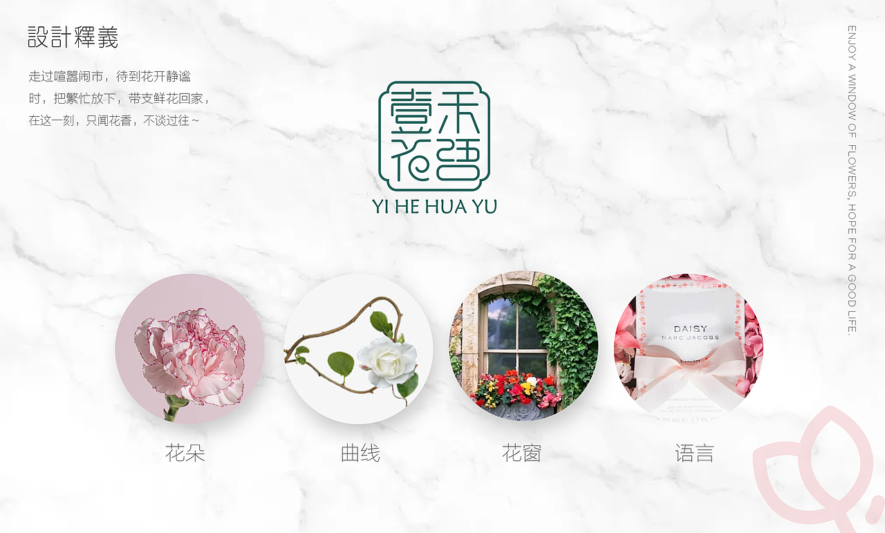 品牌设计-【一禾花语】花店名片 logo vi设计