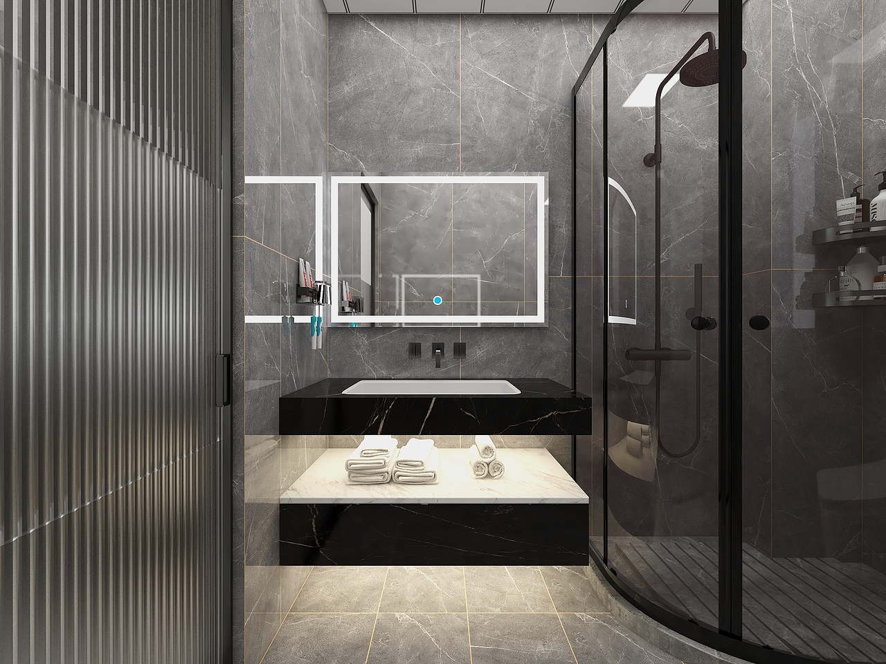 四川成都华汇天地(100平方现代轻奢三居室)