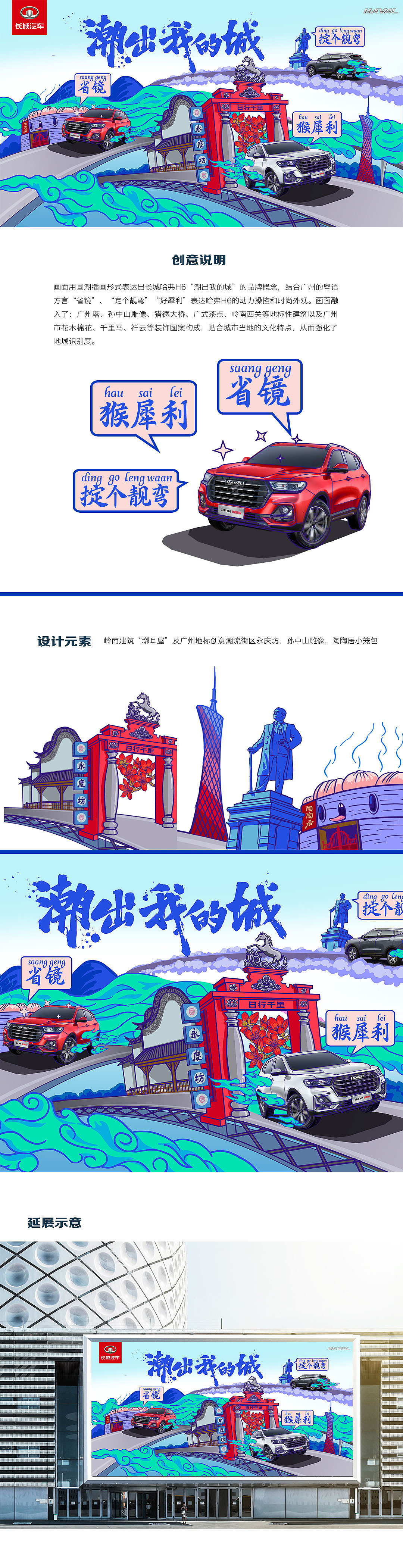 潮出广州哈弗H6国潮版创意海报设计大赛 修改版（图ZMjU1NTMwOTUy） - 商业插画 - 站酷设计师小米粥kris原创素材 - 站酷ZCOOL