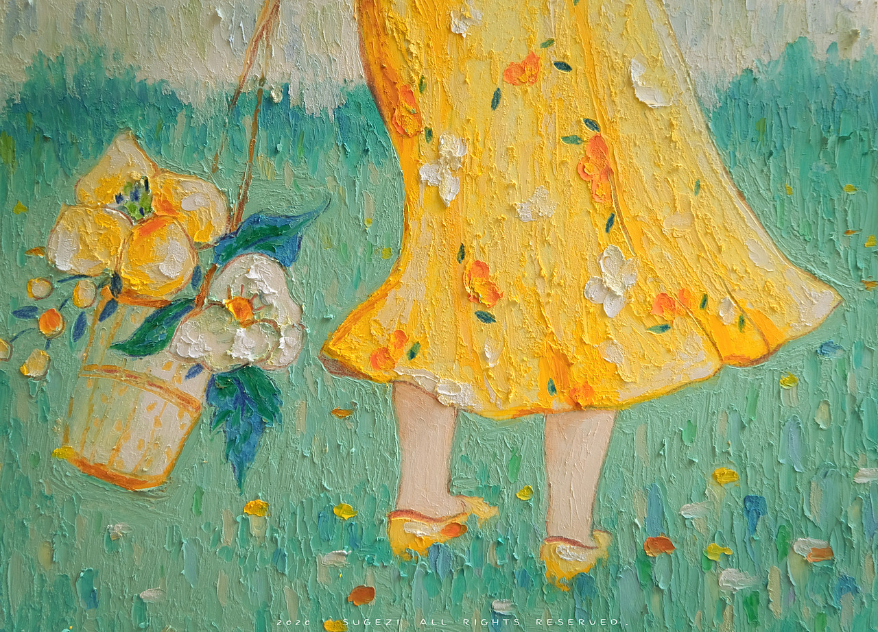 苏格子手绘油画棒人物合集_苏格子插画-站酷zcool