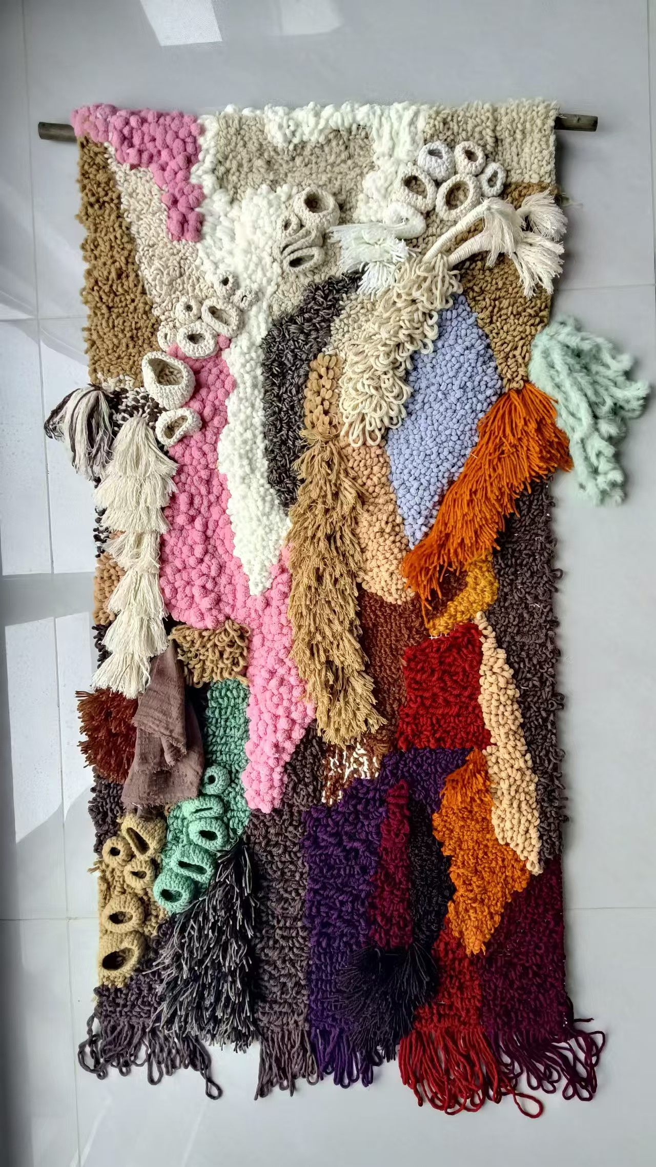 定制纯手工挂毯,绳艺挂画