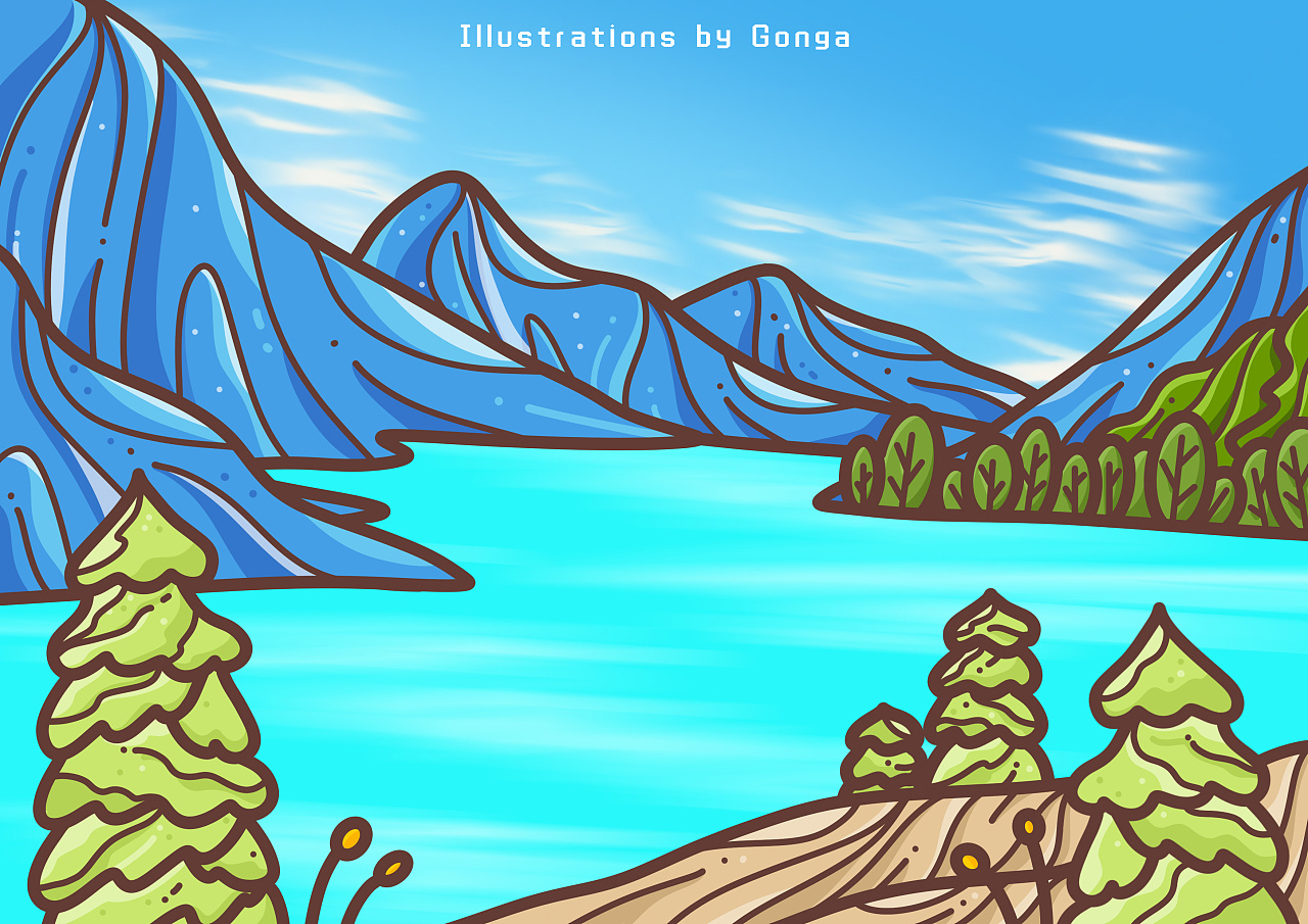 加拿大魁北克&班夫插画