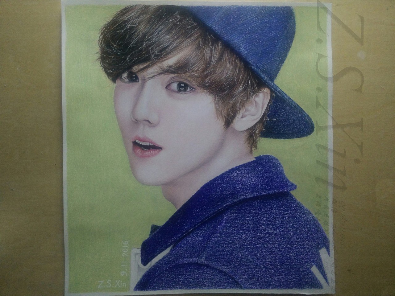 张顺昕彩铅手绘鹿晗