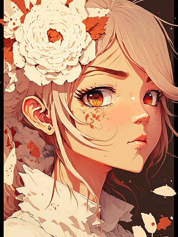 数字艺术《白玫瑰女士》