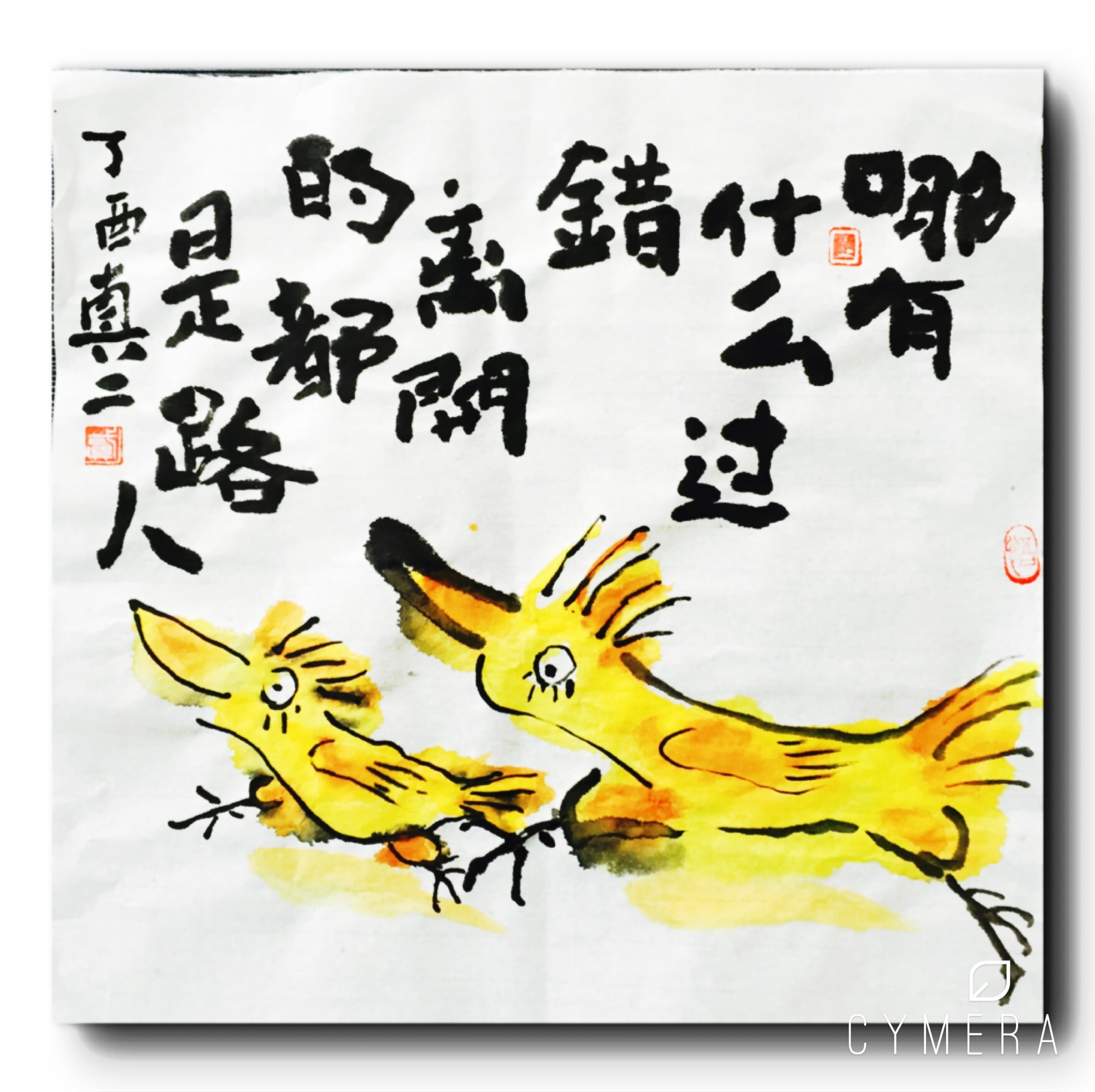 真二原创水墨漫画——鸡汤类《对与错》