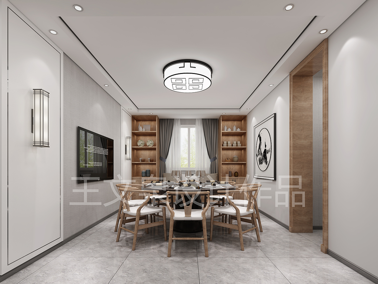 欧式 法式 中式 别墅设计效果图 作品 王文泉