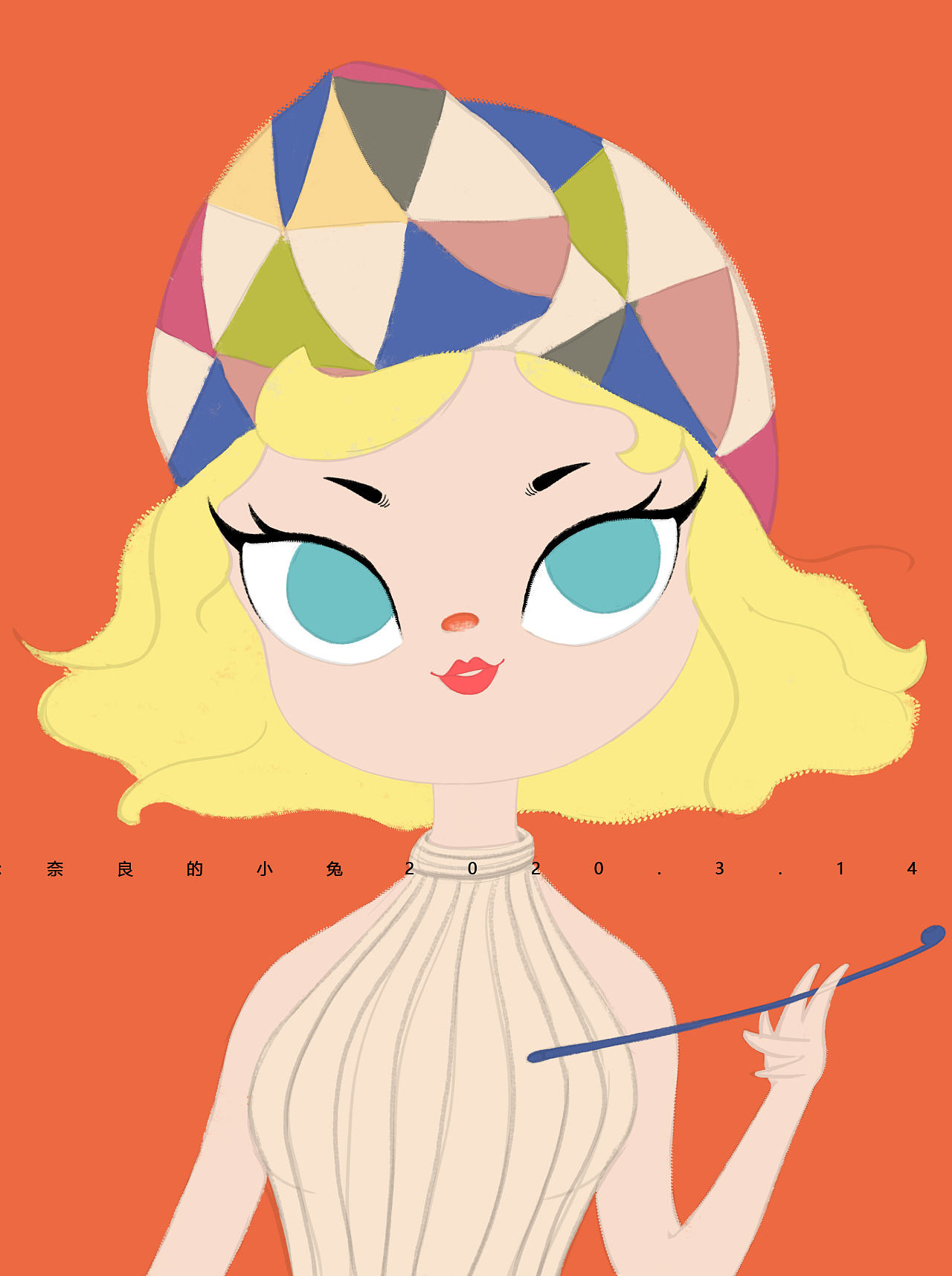 原创少女半身像4附步骤图