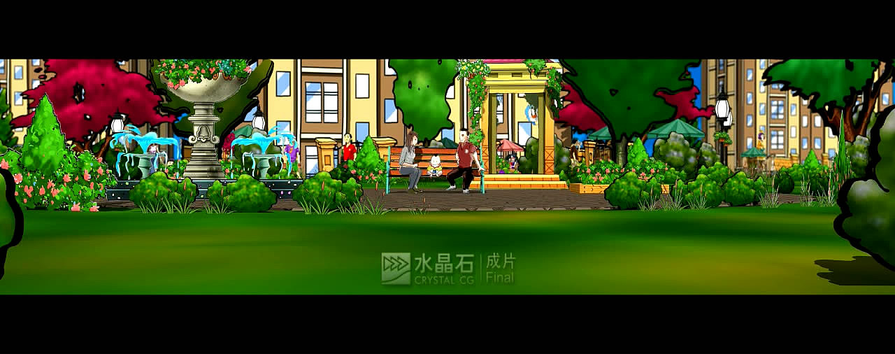 给水晶石公司做的地产动画视频和地产宣传插画项目