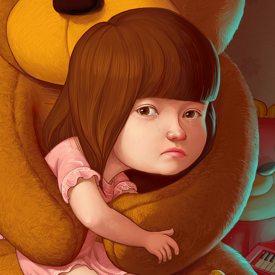 公益海报-孤独儿童（图ZMTUwMDQ1ODg=） - 商业插画 - 站酷设计师晓文lin原创素材 - 站酷ZCOOL