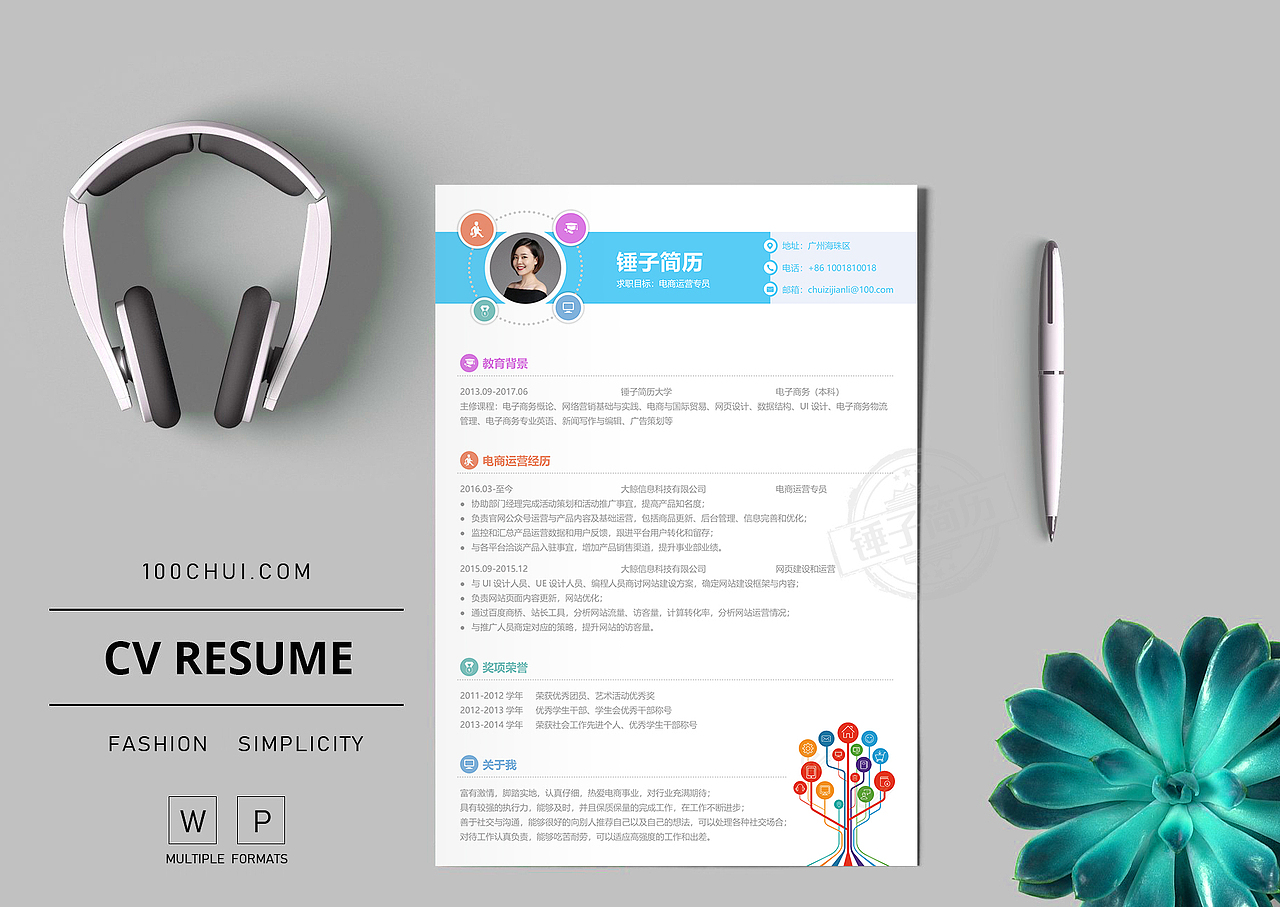 电商运营简历模板设计