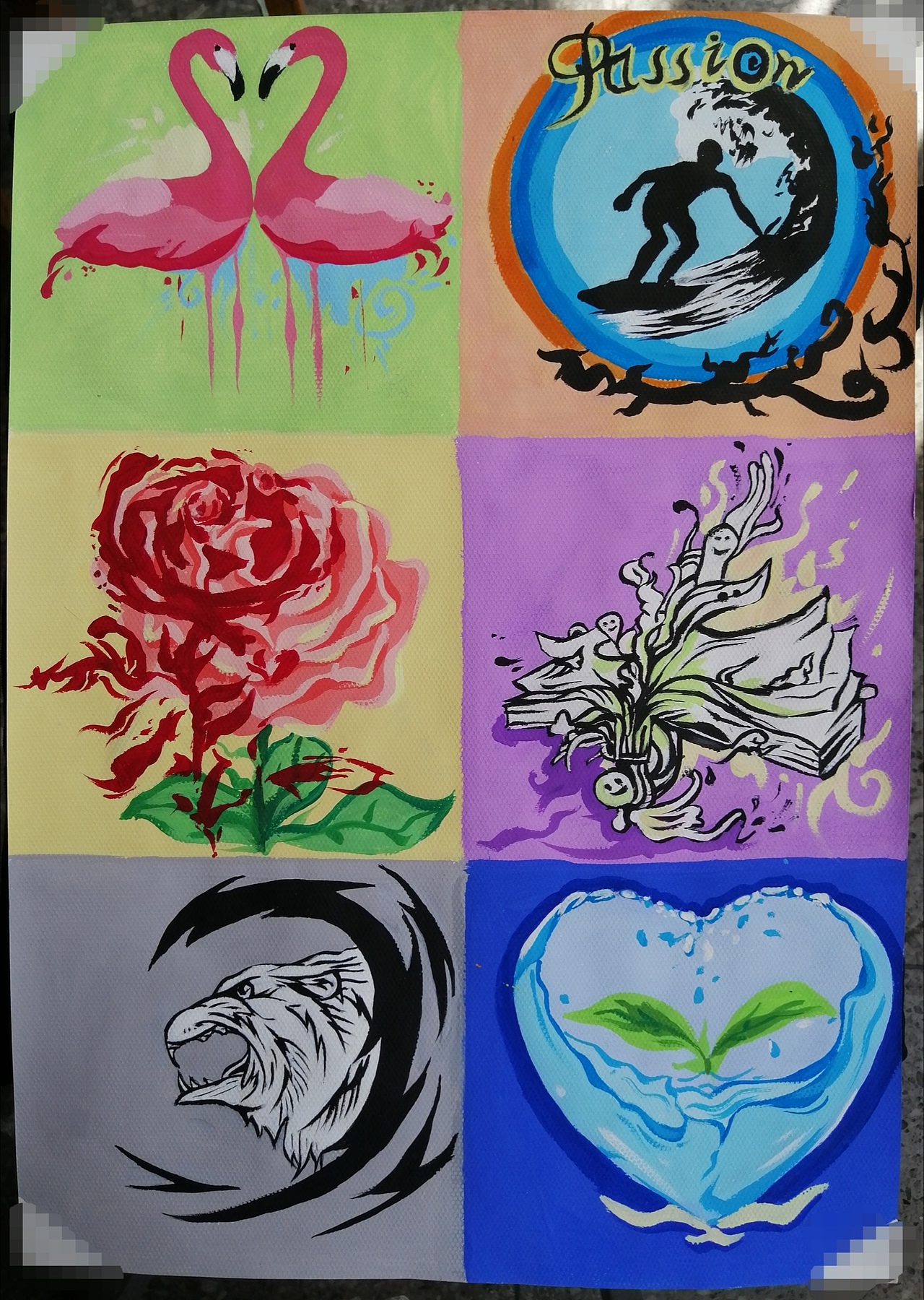 大一作品:设计色彩(体恤图案)|平面|图案|残霄依梦_原创作品-站酷