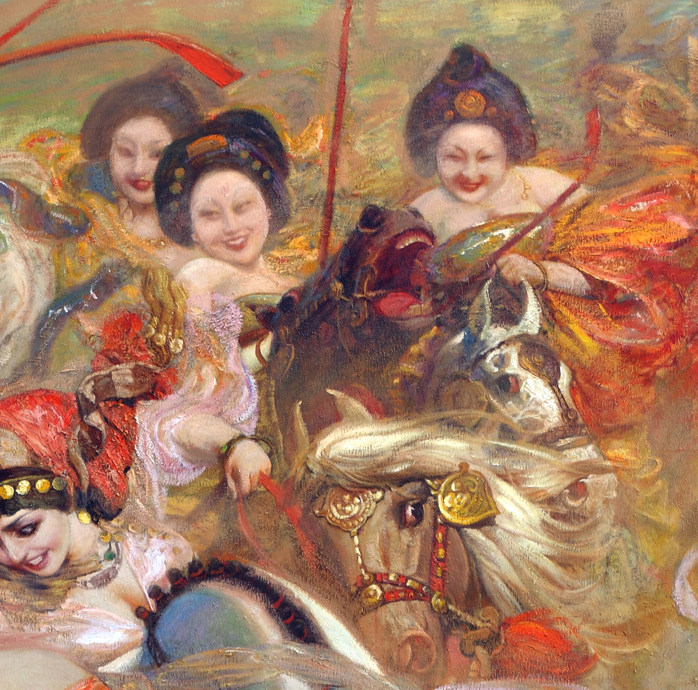 油画作品《马球》