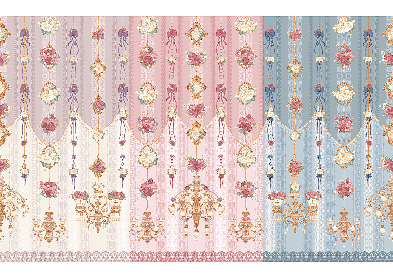 lolita印花-花与吊灯（图ZMTM0NTQ0OTAw） - 艺术插画 - 站酷设计师是啾啾讷原创素材 - 站酷ZCOOL