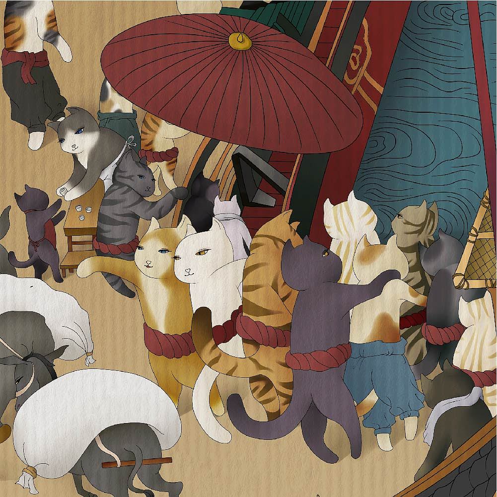 清明上猫图（图ZODQ3MjI0NDQ=） - 艺术插画 - 站酷设计师浪味仙柳三原创素材 - 站酷ZCOOL