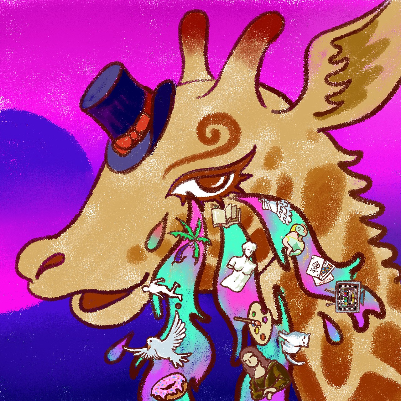 長(zhǎng)頸鹿致幻劑系列（圖ZMjg0NTEyNDg0） - 新銳潮流插畫(huà) - 站酷設(shè)計(jì)師美麗拍檔原創(chuàng)素材 - 站酷ZCOOL