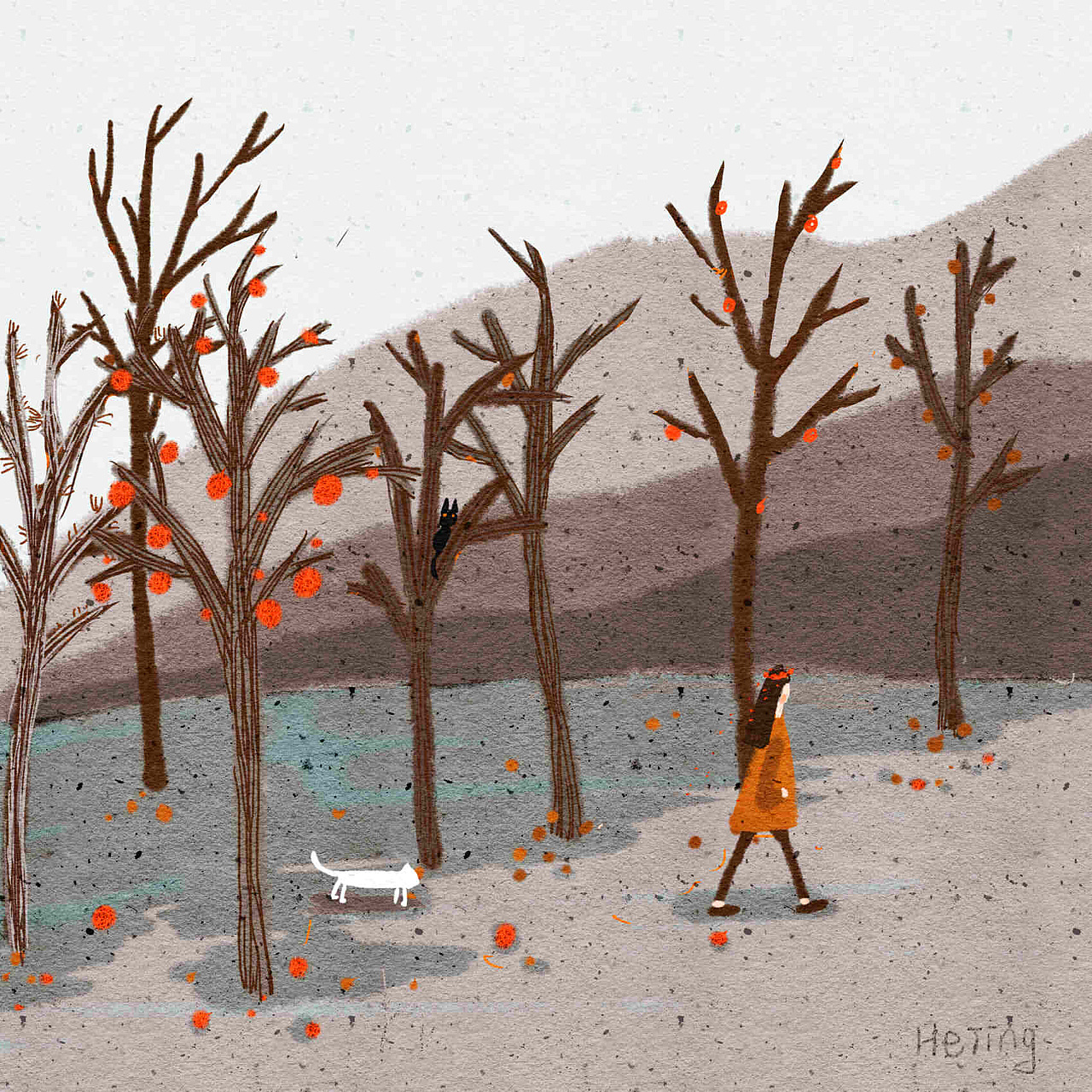 在旧画里找到了前年的秋天