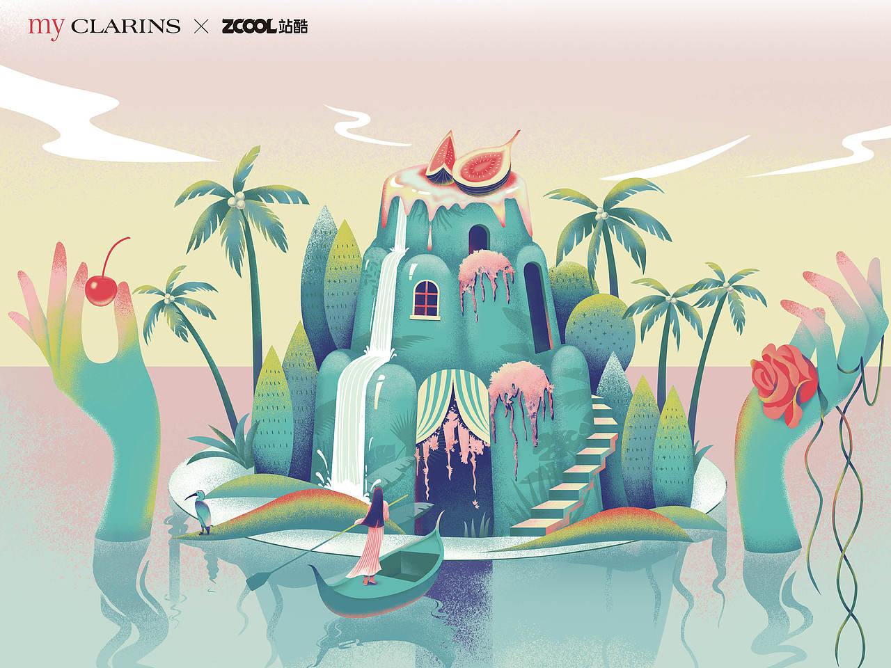 #my CLARINS 寻找天然好食肌#娇韵诗奇幻岛（图ZMjk3MzUzMzUy） - 海报 - 站酷设计师阿梓Tina原创素材 - 站酷ZCOOL