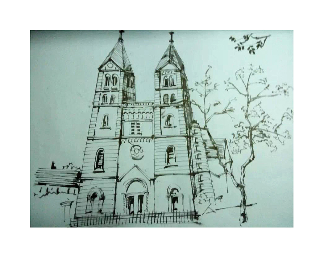 手绘“圣家族教堂”（钢笔起稿，以马克笔和彩铅作为上色材料） - 知乎