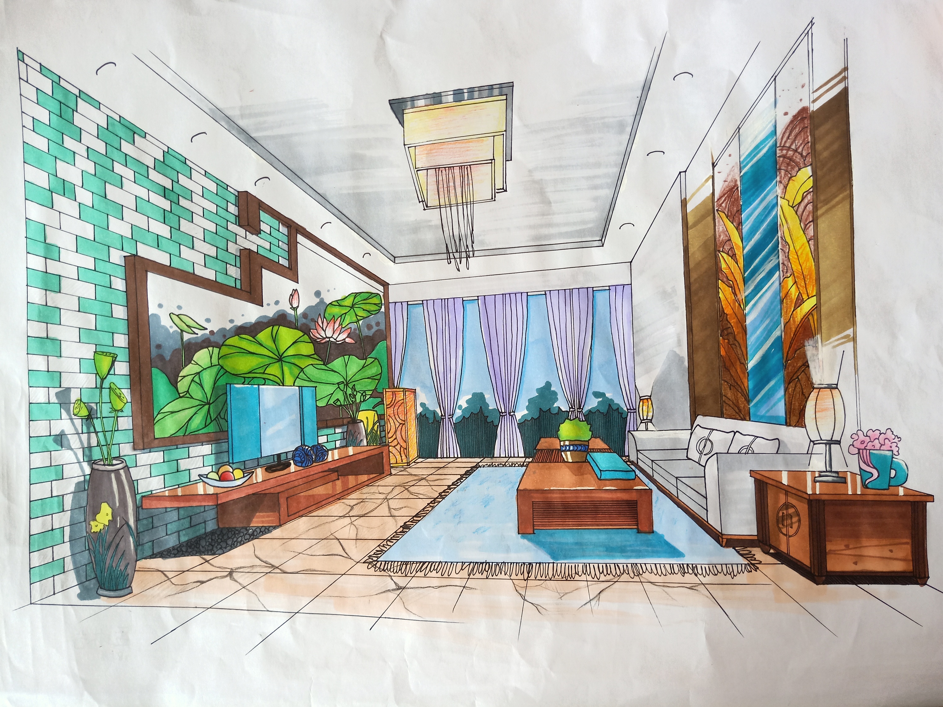 手绘|空间|家装设计|z76834620 - 原创作品 - 站酷 (zcool)