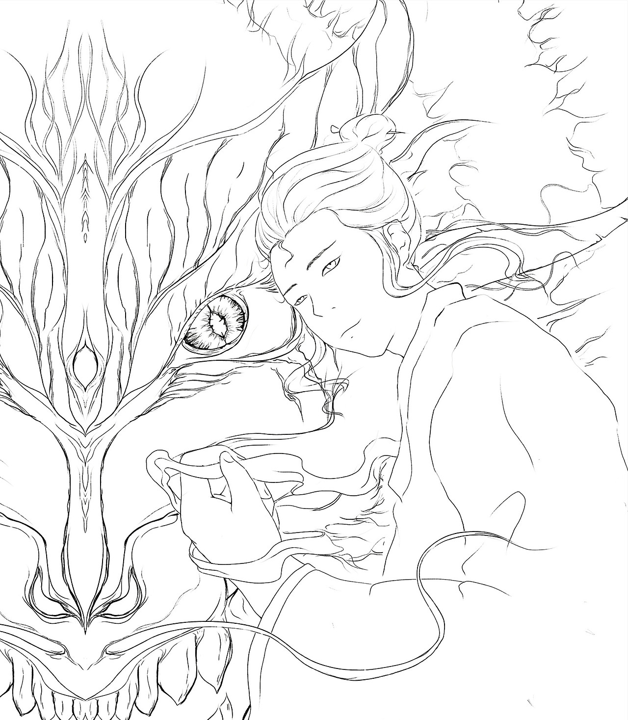 双子天星 插画 道家