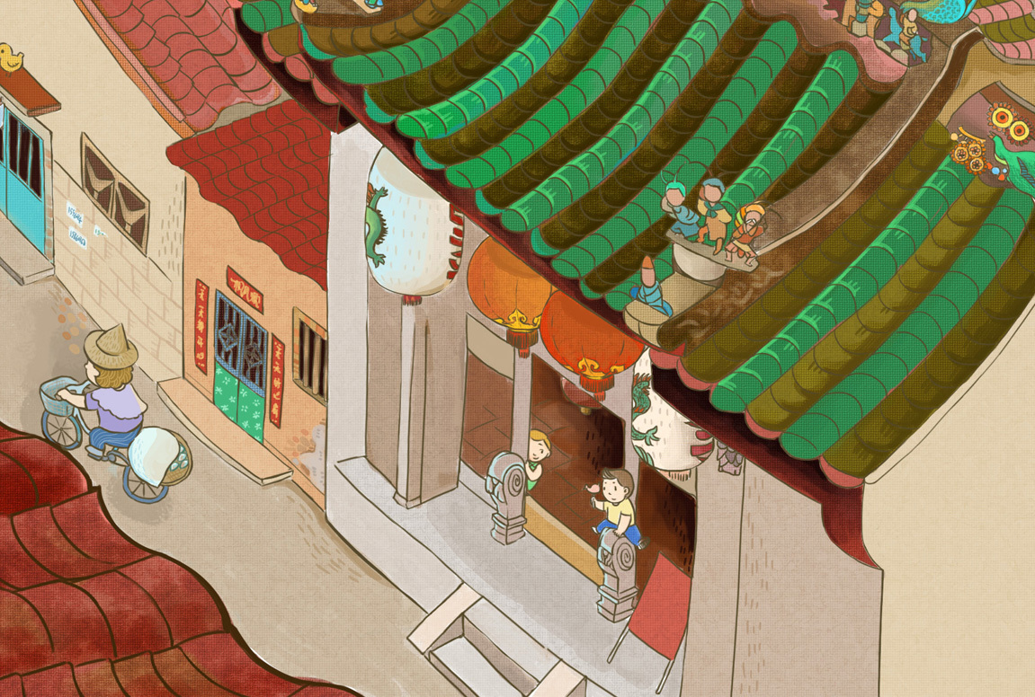 南方小镇,故乡的小巷——下港尾街|插画|概念设定|大爱june - 原创