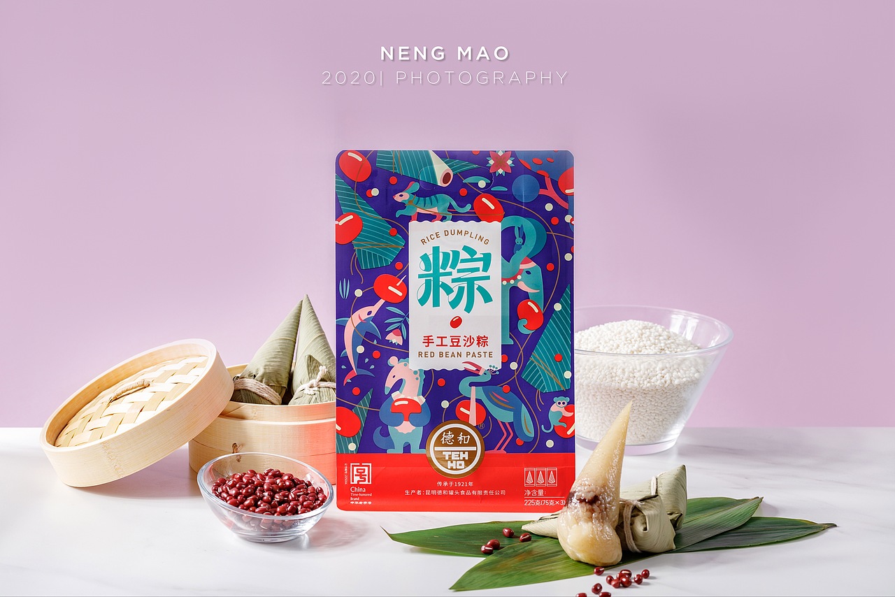 德和罐头.德和香粽礼盒端午粽子拍摄案例。