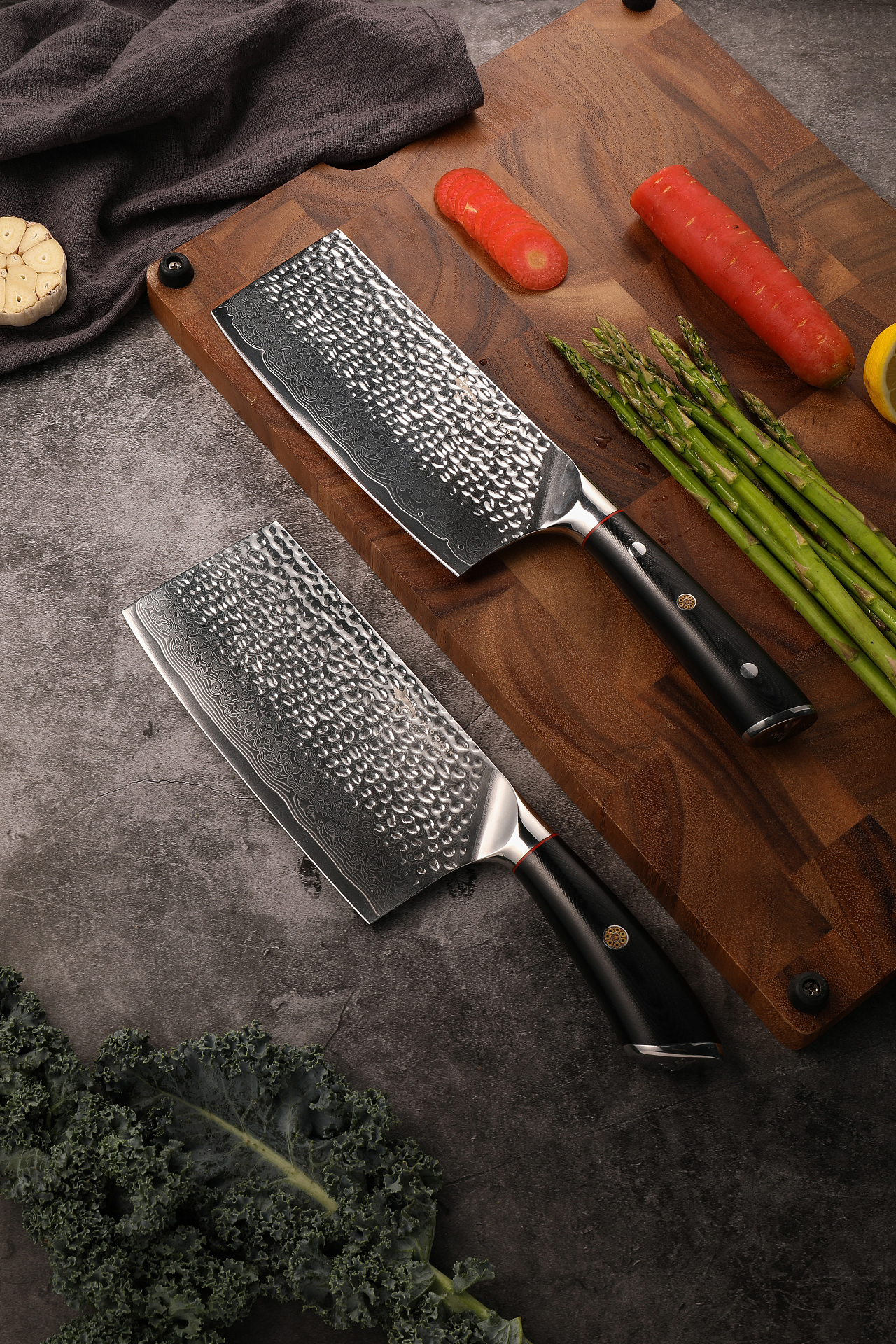 大马士革锤纹菜刀,原图直出
