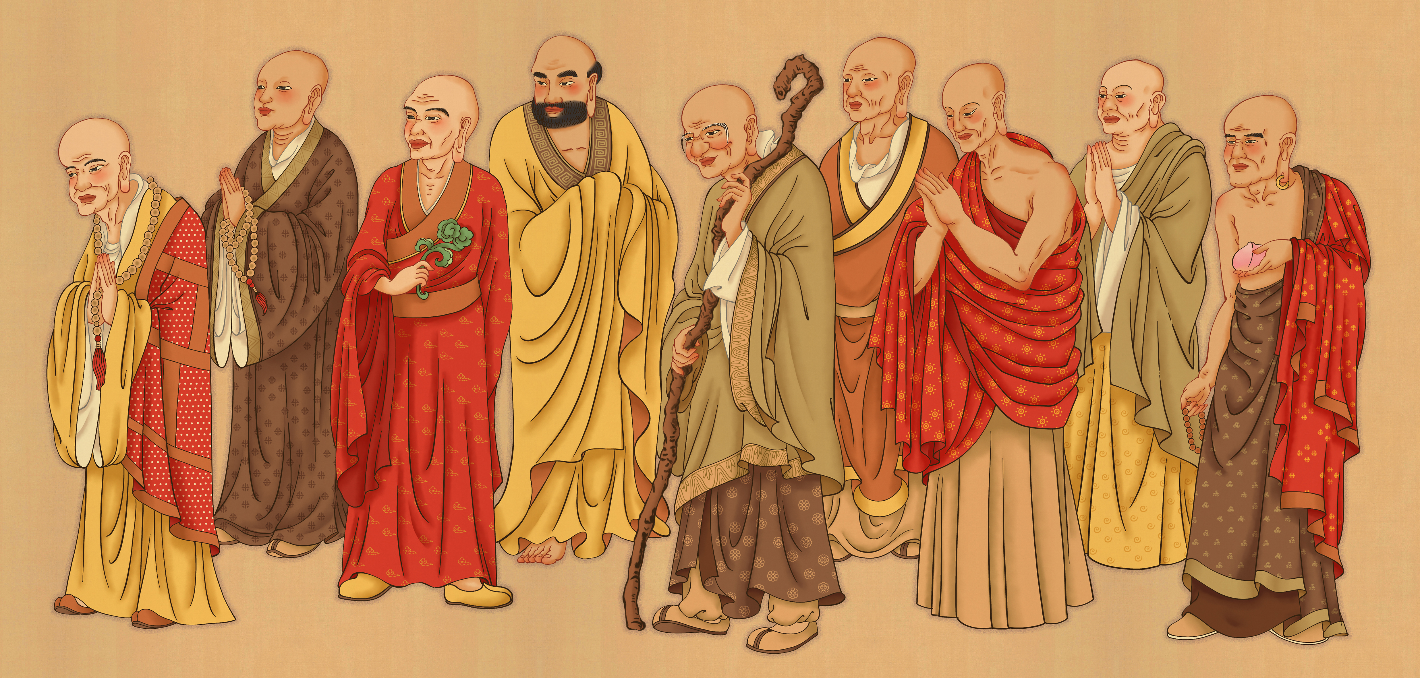 佛教十六尊者图片图片
