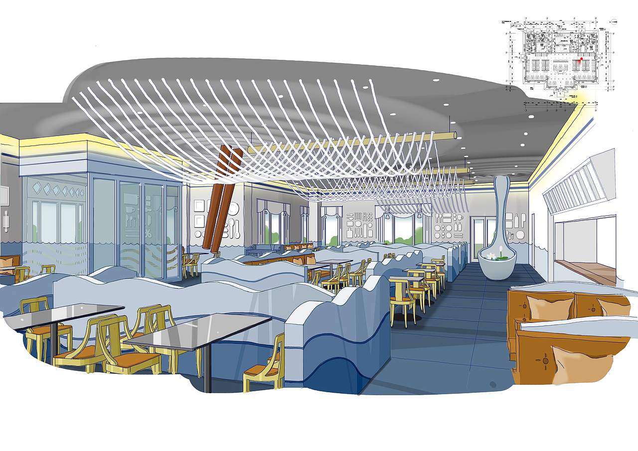 餐厅手绘练习（图ZNjk4OTY2Njg=） - 家装设计 - 站酷设计师月bing原创素材 - 站酷ZCOOL