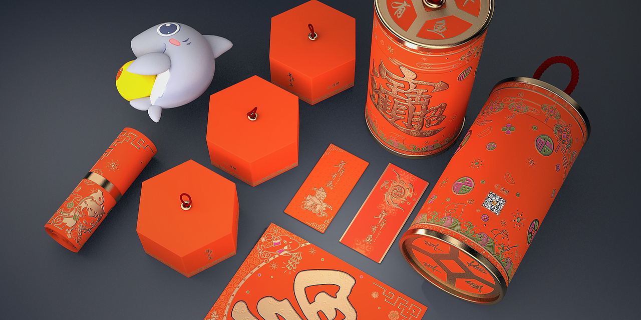斗鱼2018【年年有鱼】新年礼盒包装设计（图ZMTA0MTQyMjE2） - 品牌 - 站酷设计师CHEVI原创素材 - 站酷ZCOOL