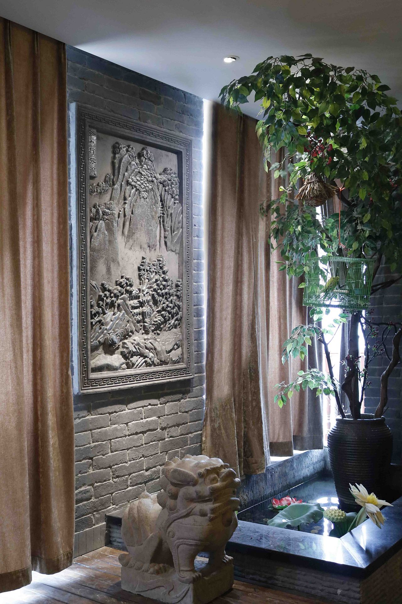 唐语仿古砖雕影壁墙浮雕展示