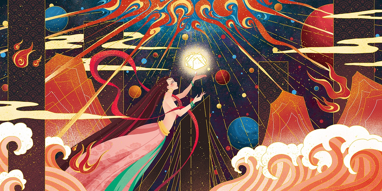 女娲补天（图ZMjQwMTA5NzI4） - 绘本 - 站酷设计师桀轩原创素材 - 站酷ZCOOL