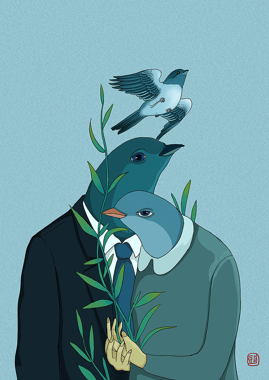 鸟语（图ZOTgxOTMwNDQ=） - 商业插画 - 站酷设计师插画师傅逗原创素材 - 站酷ZCOOL