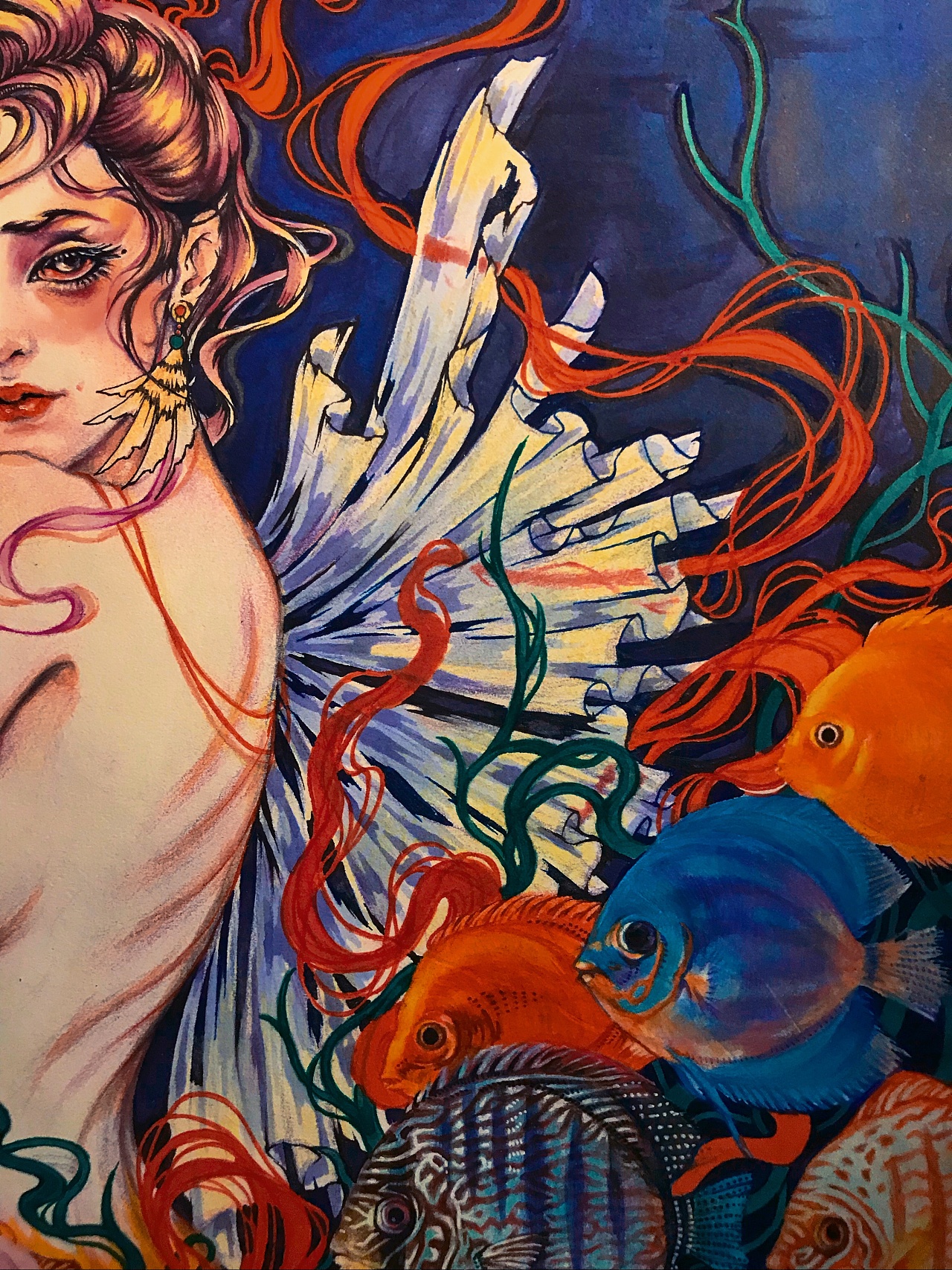 《美人鱼》彩铅手绘 过程详解|纯艺术|绘画|傅淳强 - 原创作品 - 站酷 (ZCOOL)