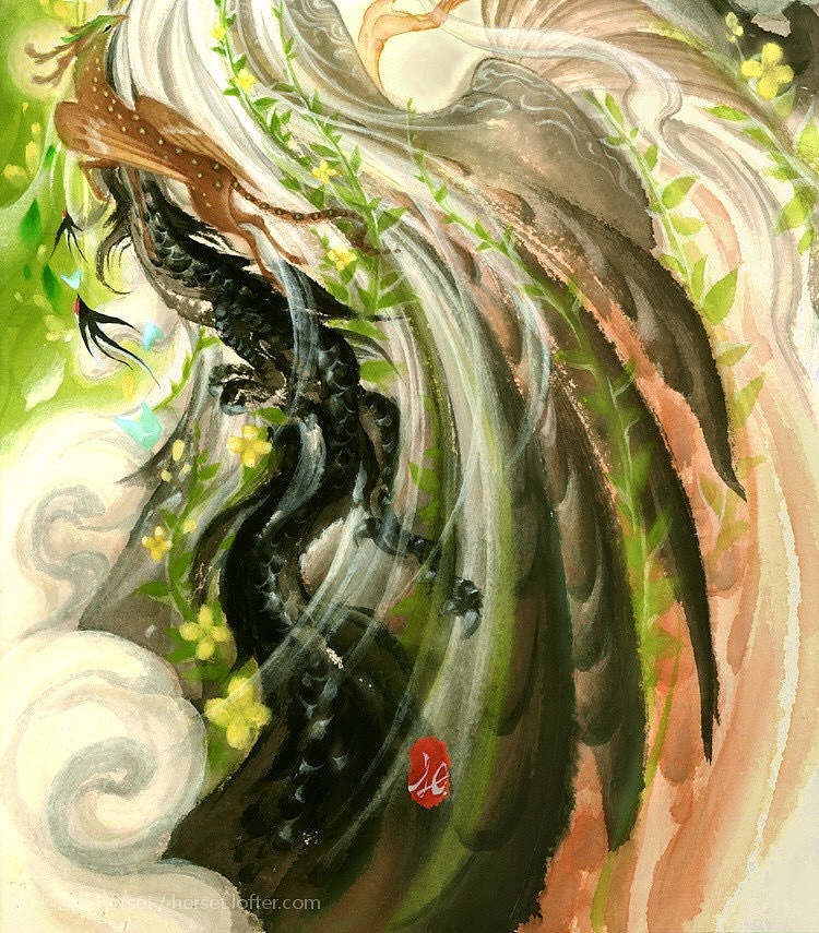 新国画 |《风》手绘清新国风节气神话海报 水墨画艺术（图ZMjQ4ODMyMzg4） - 艺术插画 - 站酷设计师何塞特Herset原创素材 - 站酷ZCOOL