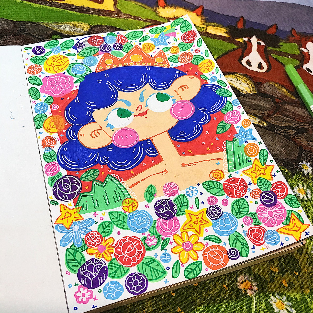 鸡翅笔下五颜六色的女孩子们——丙烯马克笔儿童装饰画(图ZMTc1NzQxNjk2) - 儿童插画 - 站酷设计师板鸭鸡翅原创素材 - 站酷ZCOOL