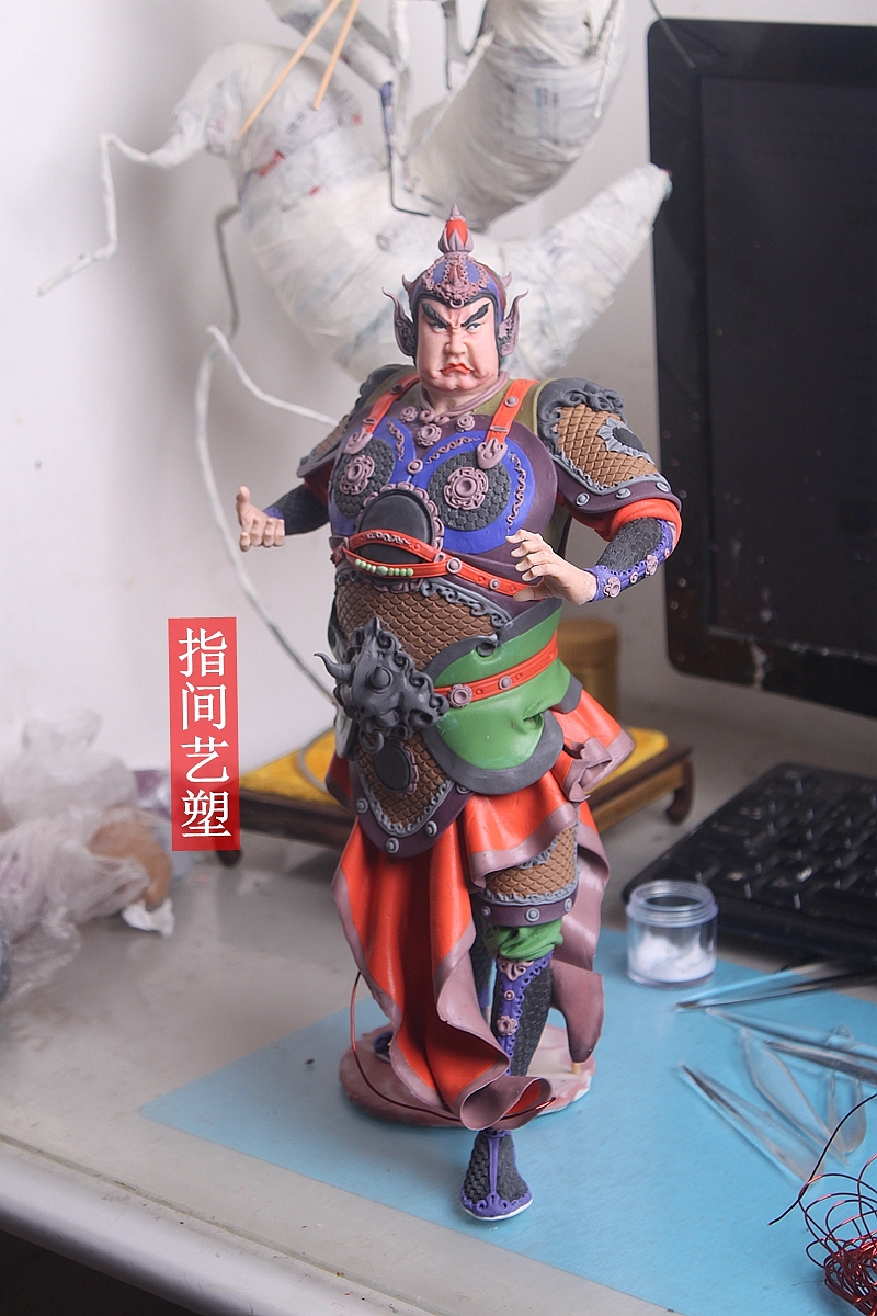 贺加贵面塑软陶(韦陀菩萨 )(图ZNzY4MDQwMjg=) - 手办/模玩 - 站酷设计师贺加贵3D翻糖原创素材 - 站酷ZCOOL