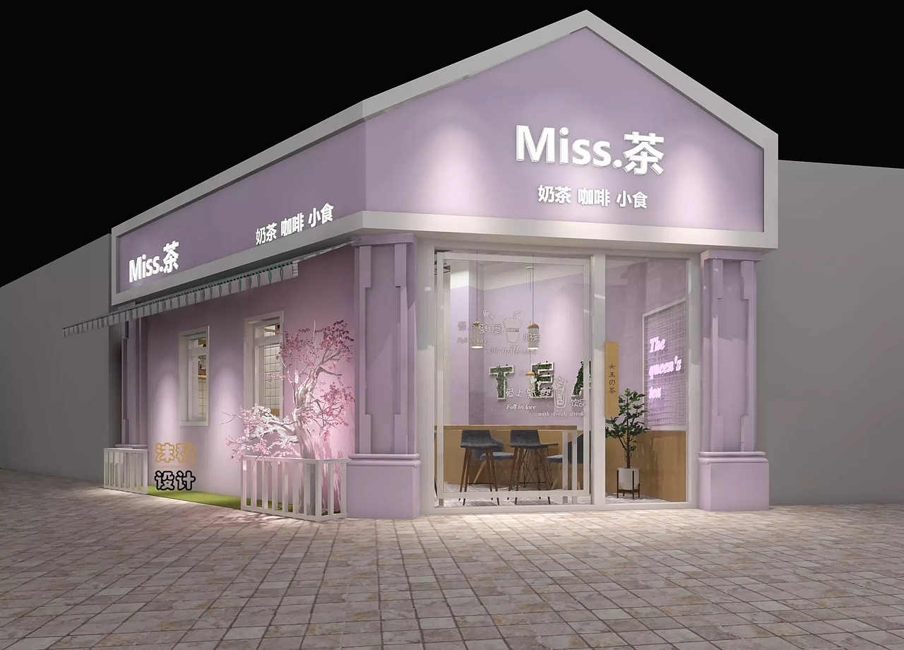 郑州奶茶店装修公司—水吧设计案例效果图赏析
