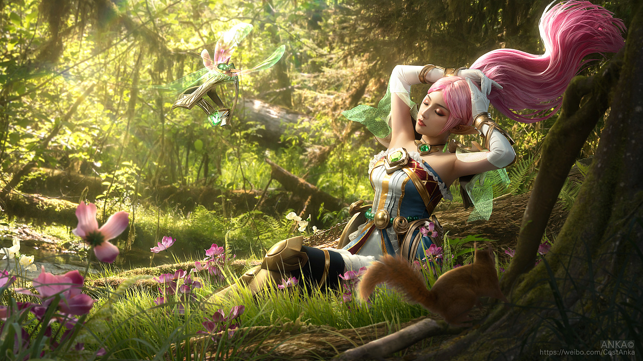 英雄联盟风女皮肤:女帝·迦娜 cosplay合成摄影后期_luanka-站酷zcool