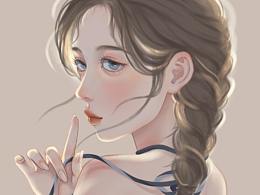 溫柔麻花辮女孩