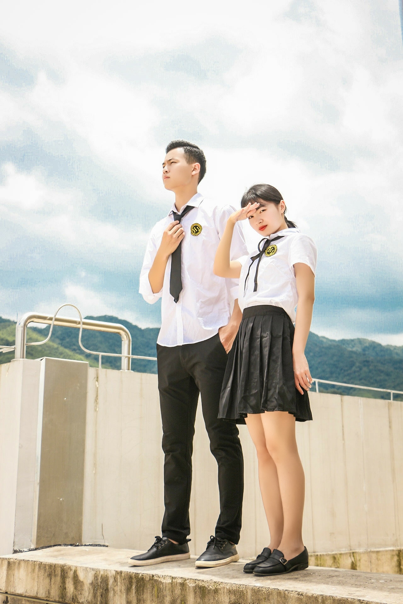 情侣jk制服天台版