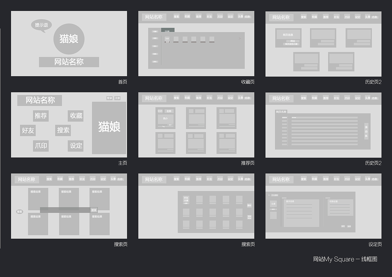 MY SQUARE网站设计(部分)