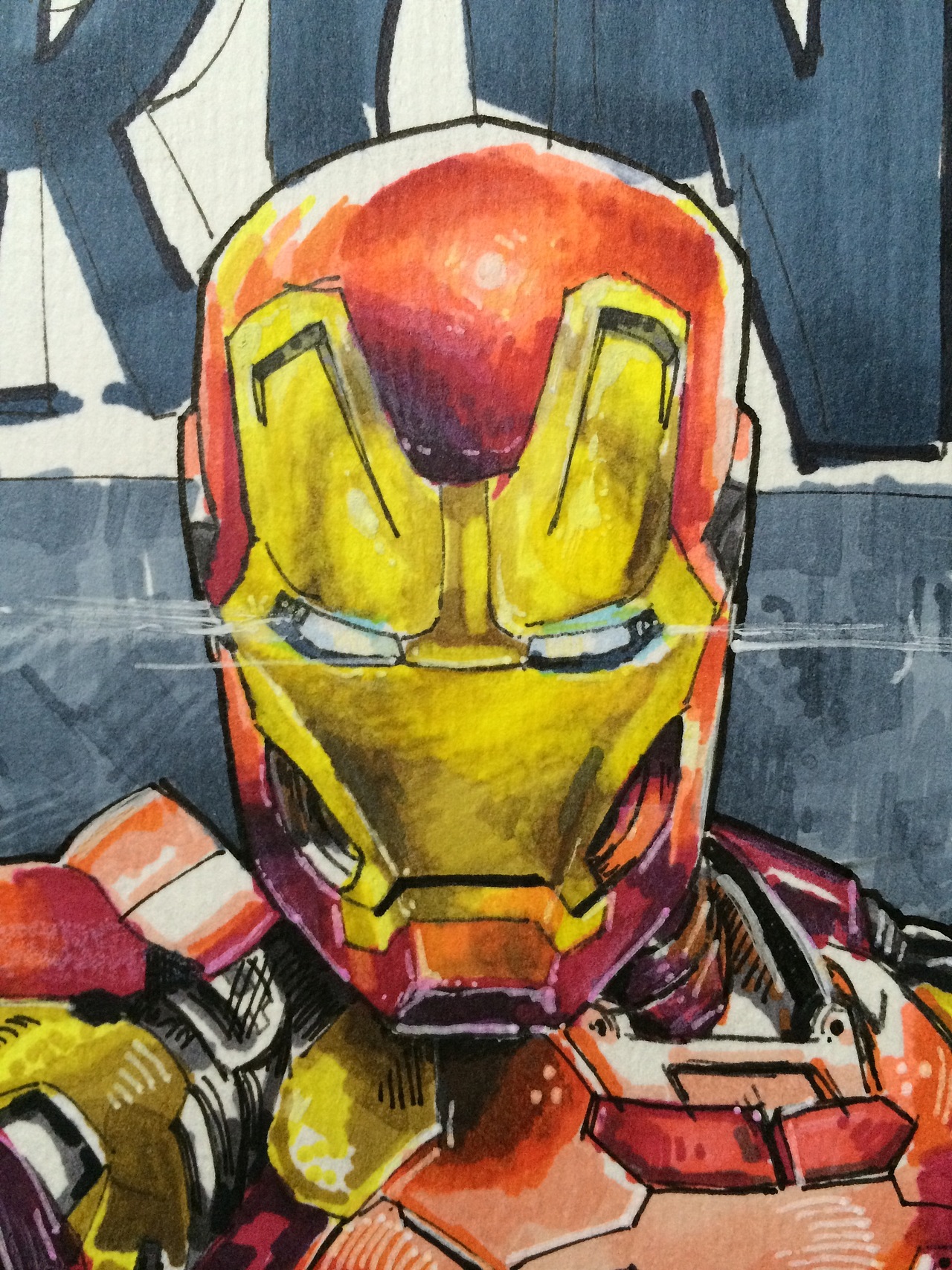 初学  马克笔手绘  钢铁侠