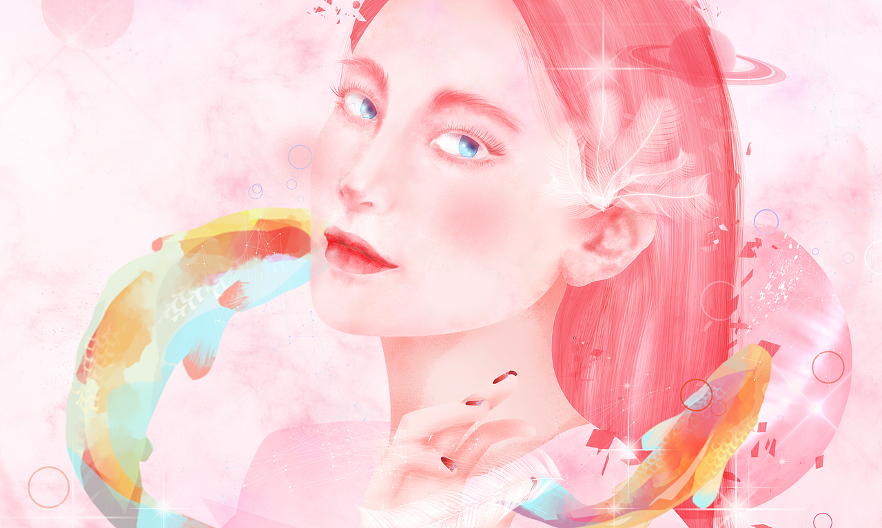 新年 祝你如鱼得水（图ZNjg3OTA5MTY=） - 商业插画 - 站酷设计师茉莉笑嘻嘻原创素材 - 站酷ZCOOL