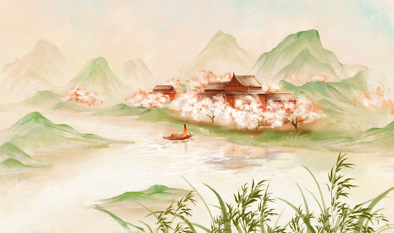 古风场景 | 桃花山水