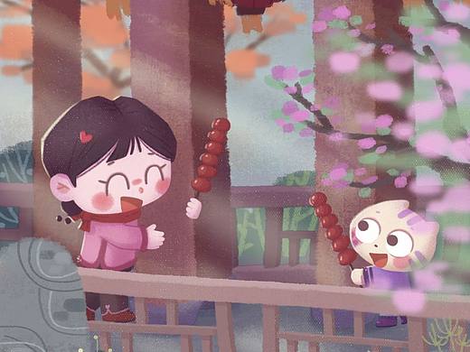 二十四节气插画||小寒插画||国风插画